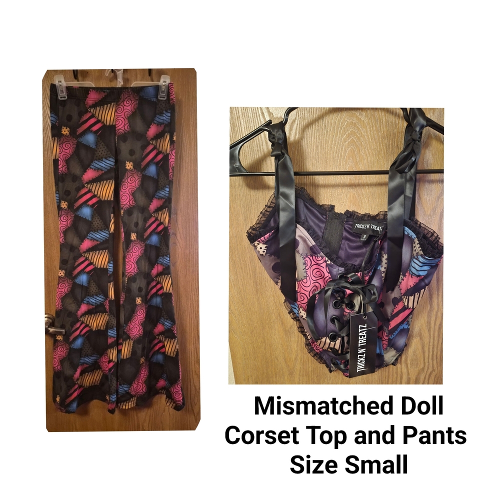 Mismatched Doll Corset Top and Pants Set Size Small